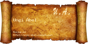 Ungi Ábel névjegykártya